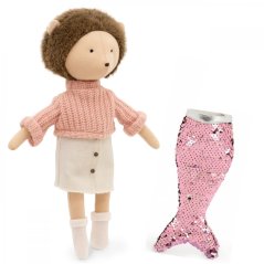 Látkový ježek s extra ploutví 30 cm Cotti Motti Orange Toys - Henry / Mermaid tail