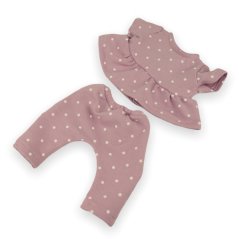 Set legín a trička pro panenku Minikane - Peplum Sweet powder pink - By Loli