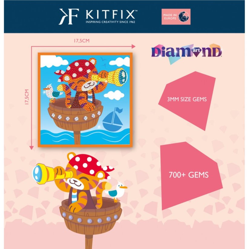 Diamantové malování pirát Kitfix - Junior 6+