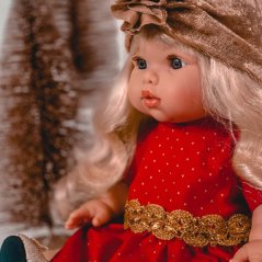 Šaty pro panenku 34 cm By Loli - Boho - Boho red and gold