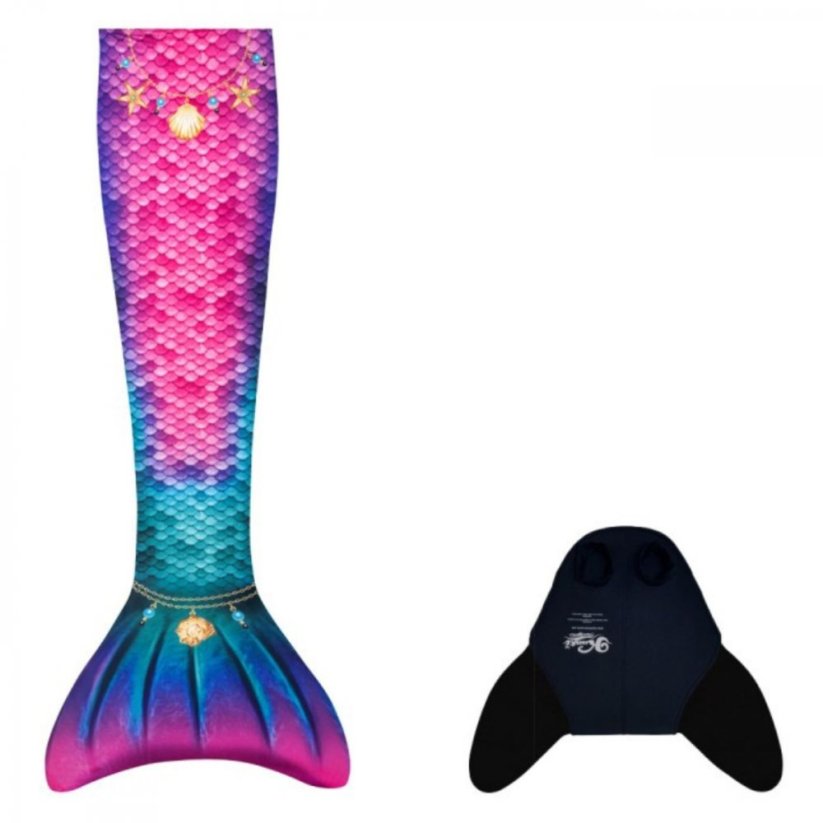 Kostým mořské panny Kuaki Mermaids - Mořský ocas a monofin ploutev - Star - M 10-12 let