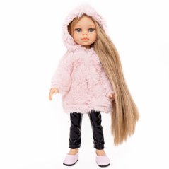 Kabátek s kapucí pro panenku Paola Reina a Minikane 32 cm By Loli - Pink Fluffy
