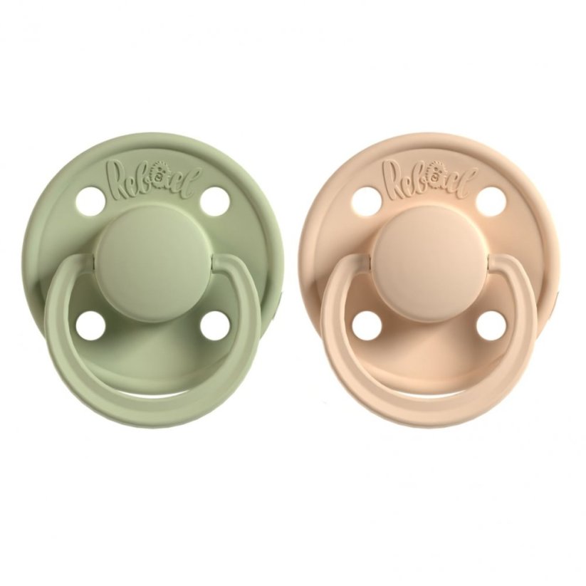 Dudlíky Rebael z přírodního kaučuku 2 ks - Laurel/Almond - 6-18 měsíců (velikost 2)