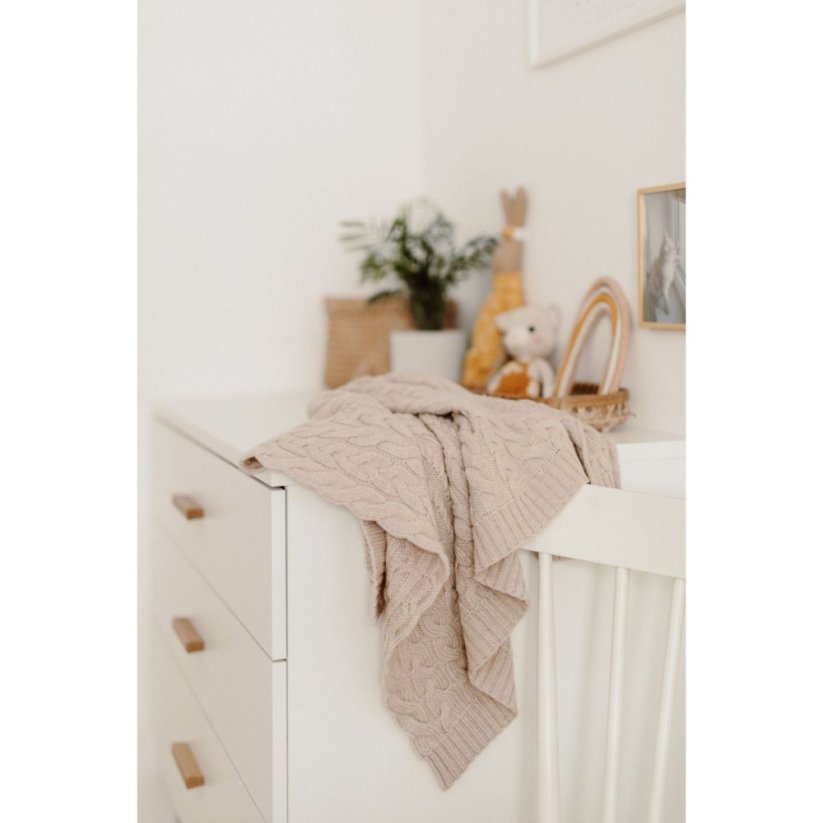 Deka ze 100% merino vlny My Memi - Wool Collection - Beige
