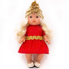 Šaty pro panenku 34 cm By Loli - Boho - Boho red and gold