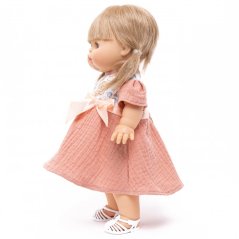 Šaty pro panenku 34 cm By Loli - Bow - Pink and flowers