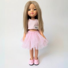 Set oblečení pro panenku Paola Reina a Minikane 32 cm By Loli - Crop tutu - Pink