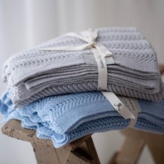 Bambusová deka My Memi - Baby blue feathers
