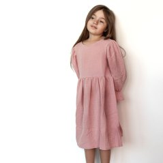 Dívčí mušelínové šaty By Loli - Old Pink Dream