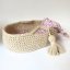 Pletený košík pro panenku BY LOLI - Béžový 43 cm