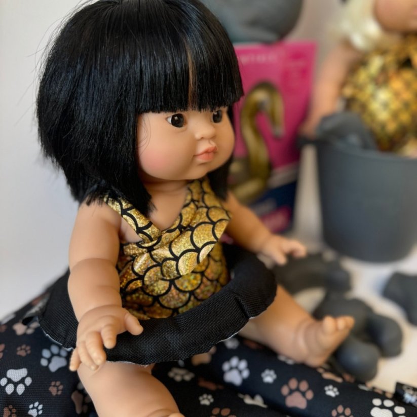 Plavky pro panenku 34 cm By Loli - Gold mermaid