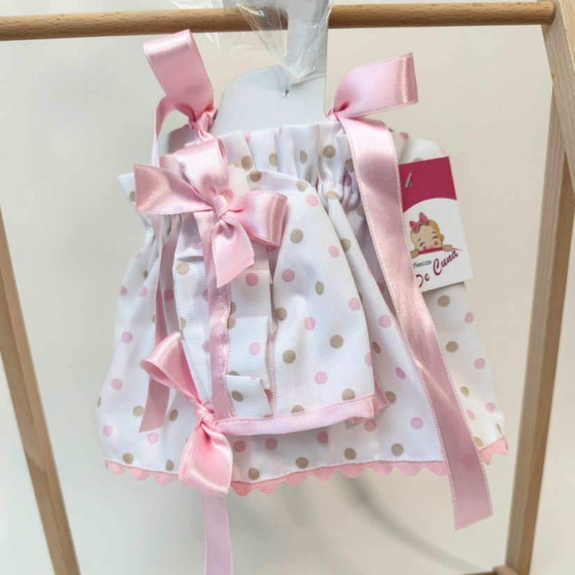 Oblečení pro opičku o velikosti 36cm De Cuna - Dots set
