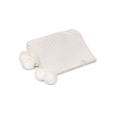 Bambusová deka s kapucí a bambulkami My Memi - Cream