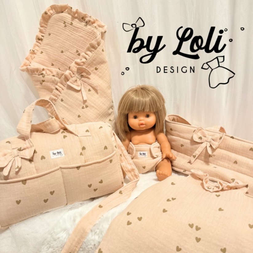 Zavinovačka pro panenku do velikosti 38 cm By Loli - Cream love
