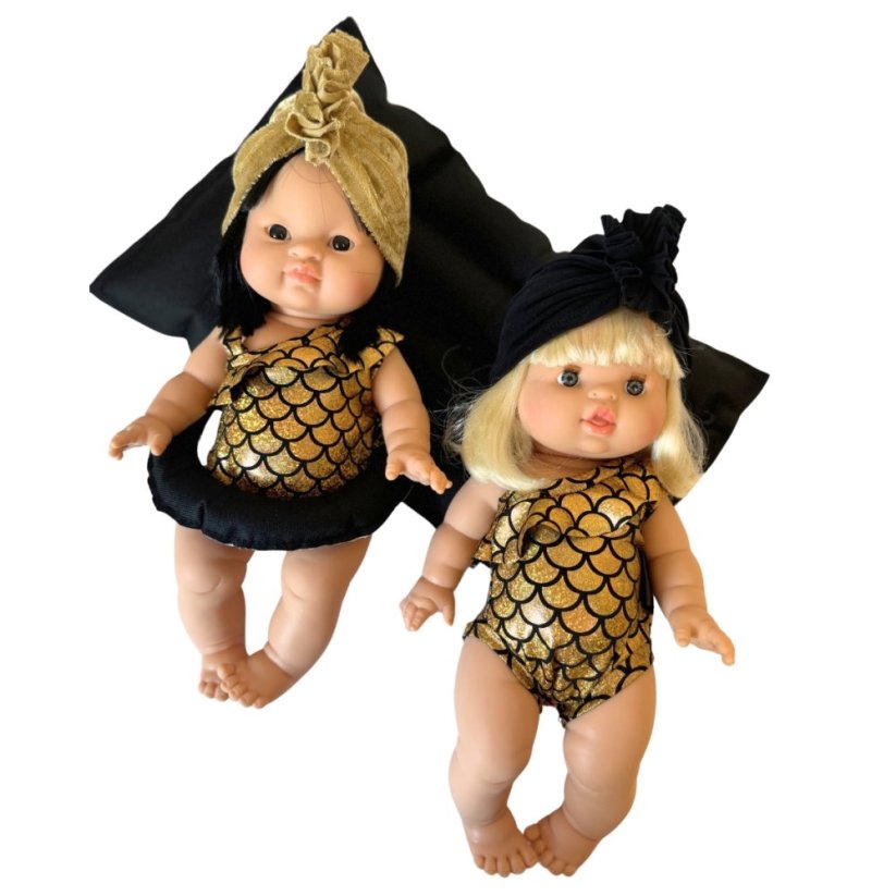 Plavky pro panenku 34 cm By Loli - Gold mermaid