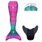 Kostým mořské panny Kuaki Mermaids - ocas, monofin ploutev a vrchní díl plavek - set 3 ks - Star - S 8-10 let