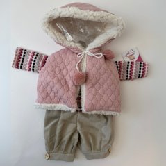 Oblečení pro panenku o velikosti 45cm De Cuna - Pink and beige set