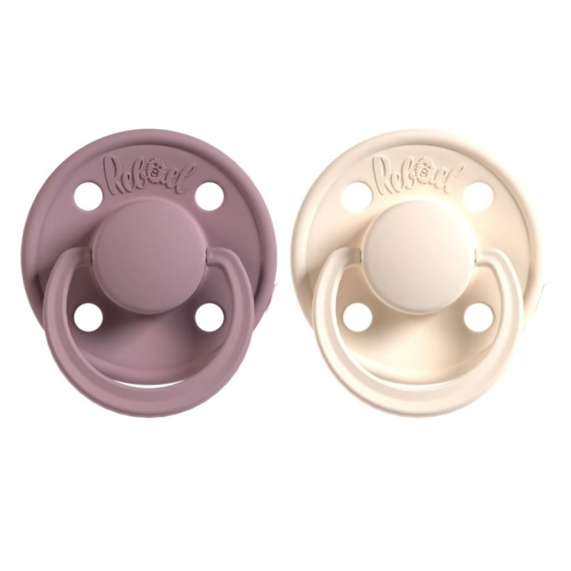 Dudlíky Rebael z přírodního kaučuku 2 ks - Plum/Champagne - 6-18 měsíců (velikost 2)