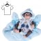 Oblečení pro opičku o velikosti 36cm De Cuna - Warm blue set