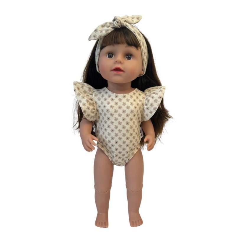 Body a čelenka pro panenku Baby Born 43cm - Fairy - Beige flowers