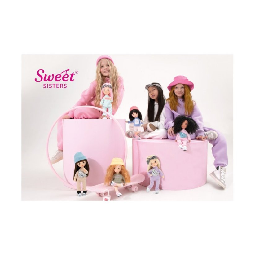 Látková panenka Orange Toys - Sweet sisters Tina - Pink Tracksuit
