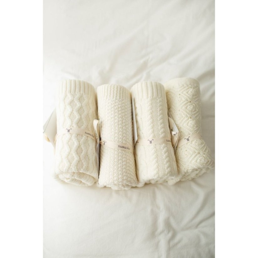 Deka ze 100% merino vlny My Memi - Vines Collection - Cream