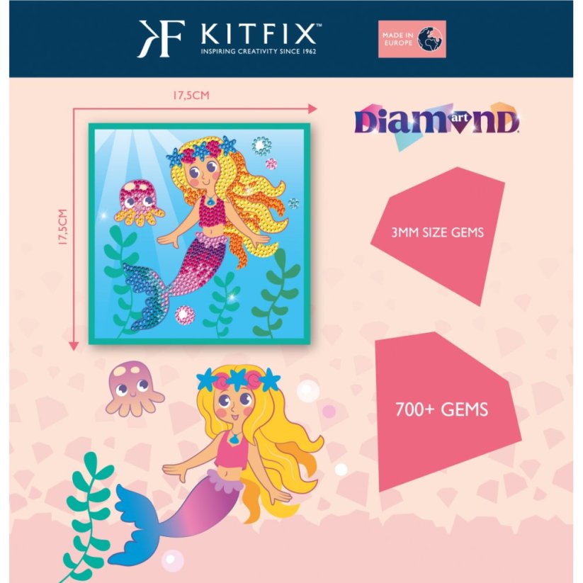 Diamantové malování mořská víla Kitfix - Junior 6+