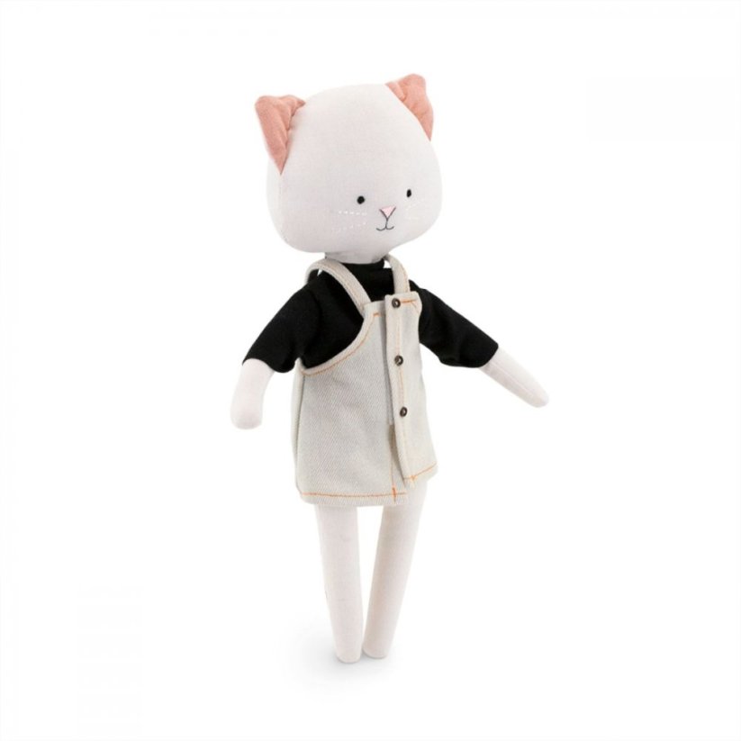 Látková kočička 29 cm Orange Toys - Christy The Cat - Denim Sundress