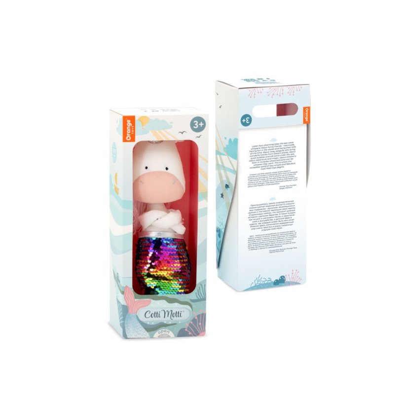 Látkový jednorožec s extra ploutví 30 cm Orange Toys - Daphne The Unicorn - Light Blue Dress / Mermaid tail