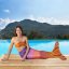 Kostým mořské panny Kuaki Mermaids - Mořský ocas a monofin ploutev - Ibiza - XXS 5-6 let