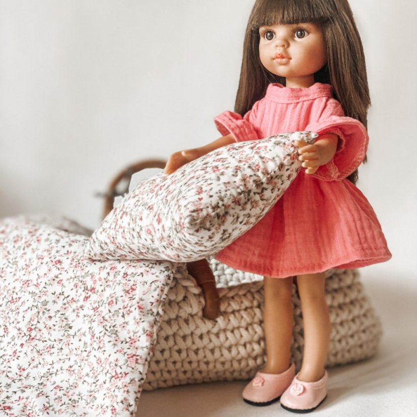 Šaty, kabelka a boty pro panenku Paola Reina a Minikane 32 cm By Loli - Set Pink chic
