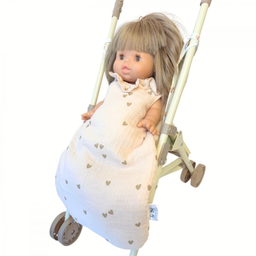 Spací vak pro panenku do velikosti 36 cm By Loli - Cream love