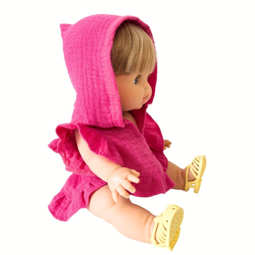 Pončo pro panenku 34 cm By Loli - Frill - Fuchsia