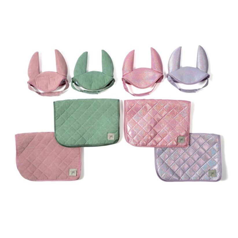 Čabraka s dekou na sedlo pro hobby horse koníka By Astrup - Purple Glitter