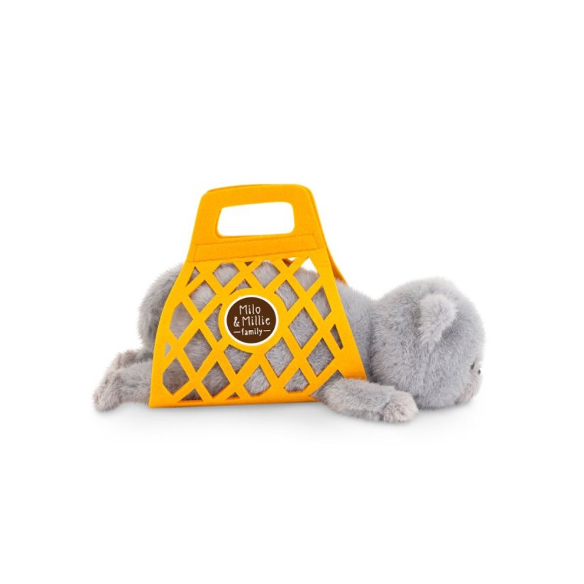Plyšová ležící kočička v plstěném vaku Orange Toys 35 cm - Milo the Grey Cat