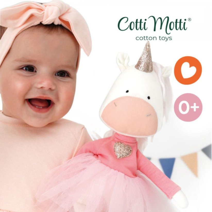 Látkový jednorožec 30 cm Cotti Motti Orange Toys - Daphne