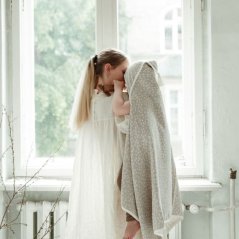 Dětská osuška s kapucí My Memi - Boho Dots - Beige