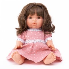 Šaty pro panenku 34 cm By Loli - Vintage - Pink and dots