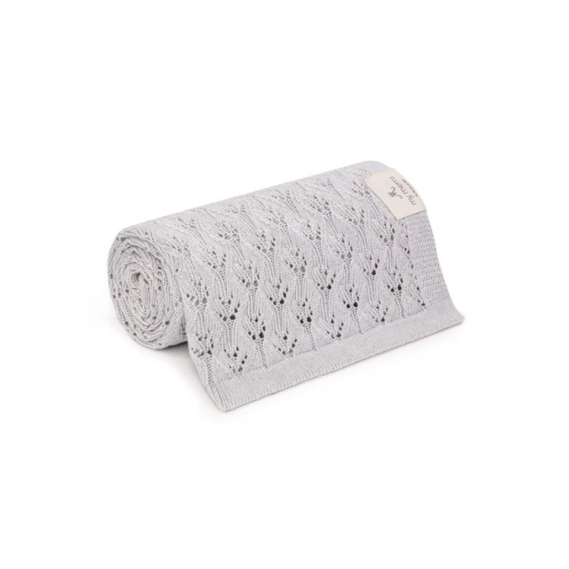 Ažurková deka My Memi - Light Grey