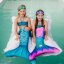 Kostým mořské panny Kuaki Mermaids - ocas, monofin ploutev a vrchní díl plavek - set 3 ks - Star - XS 6-8 let