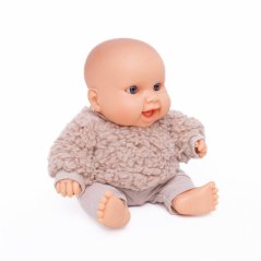 Mikina a legíny pro panenku Los Peques 21 cm - By Loli - Warm Furry Lamb Latte