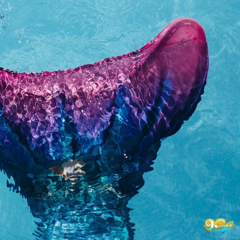 Kostým mořské panny Kuaki Mermaids - ocas, monofin ploutev a vrchní díl plavek - set 3 ks - Turquoise - S 8-10 let