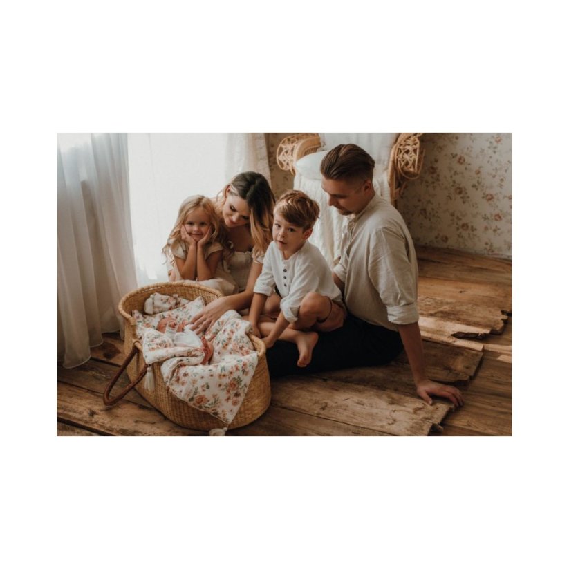 Luxusní dětská souprava polštářku a deky do postýlky boho rostliny - My Memi - Boho Botanic