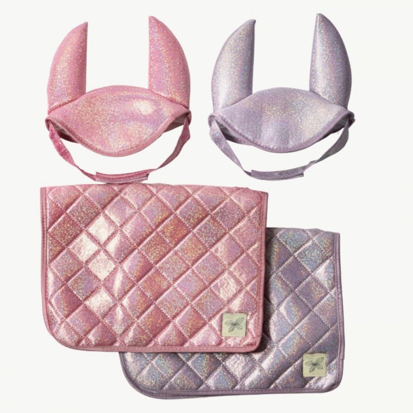 Čabraka s dekou na sedlo pro hobby horse koníka By Astrup - Pink Glitter