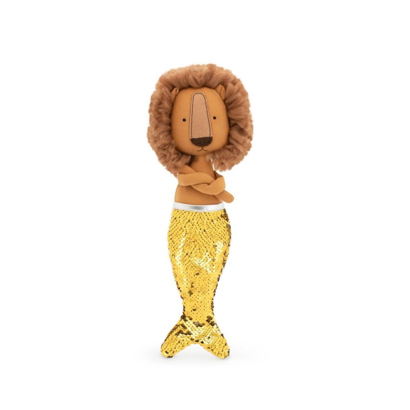 Látkový lvíček s ploutví 30 cm Cotti Motti Orange Toys - Simon Mermaid tail