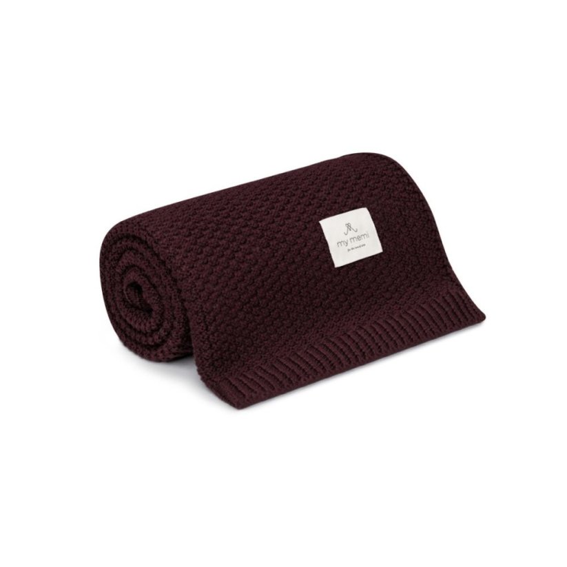 Deka ze 100% merino vlny My Memi - Premium Collection - Burgundy