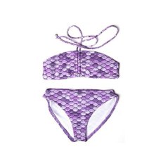 Kostým mořské panny Kuaki Mermaids - ocas, monofin ploutev a plavky - set 4 ks - Rainbow Lila - L 12-15 let