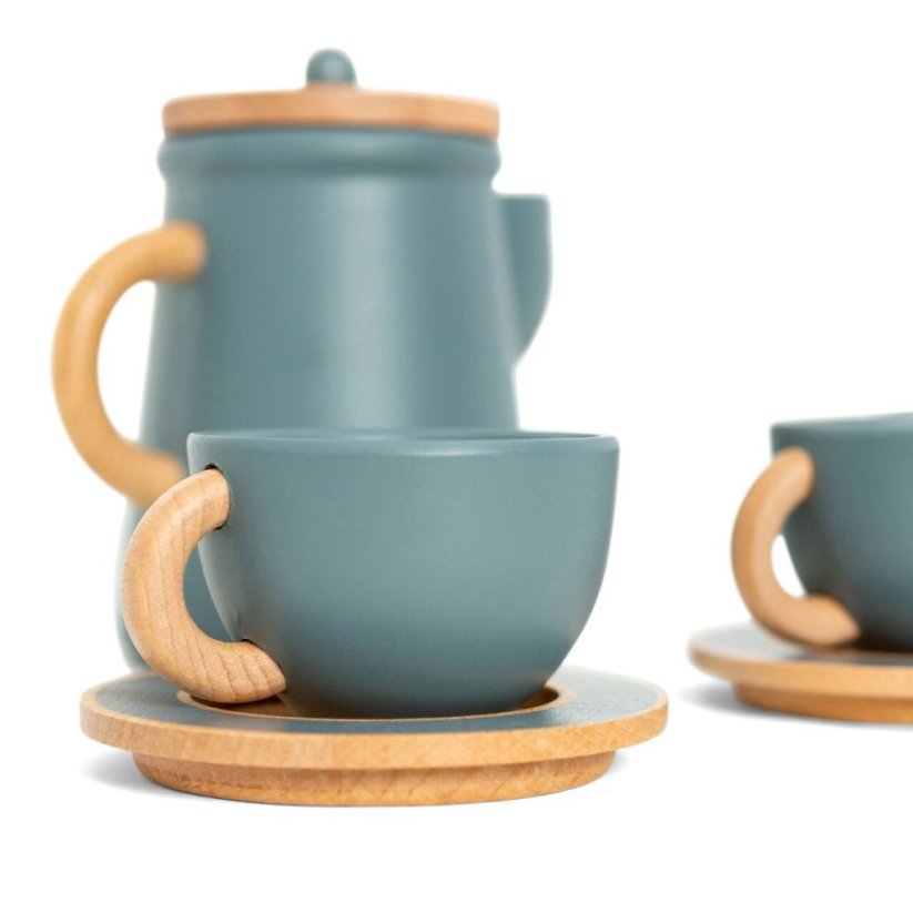 Dřevěná dětská sada pro podávání jídla By Astrup - Emerald green