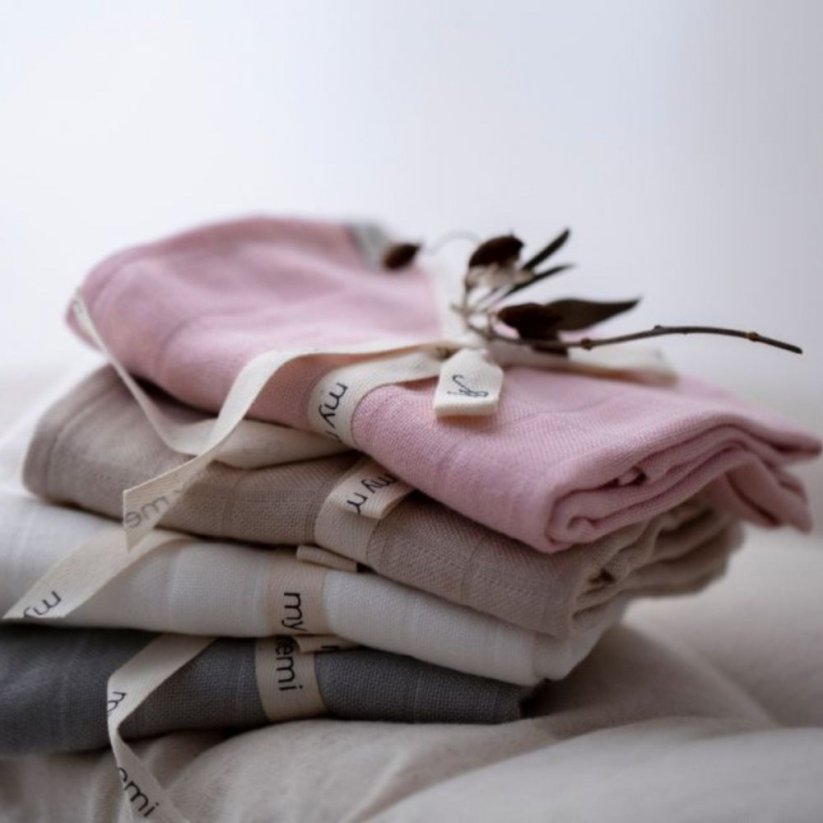 Bambusová plenka z mušelínu My Memi - Powder pink