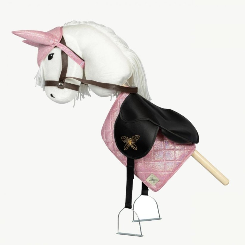 Čabraka s dekou na sedlo pro hobby horse koníka By Astrup - Pink Glitter